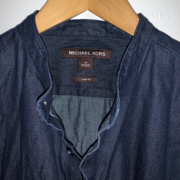 Men’s Michael Kors Indigo Shirt - Picture 3 of 5
